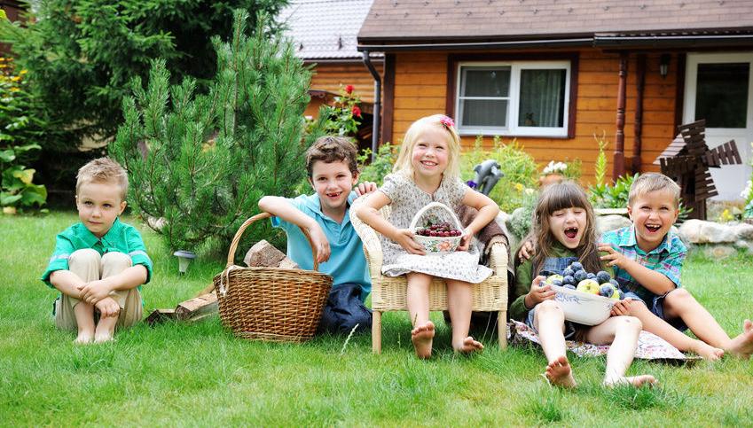 children playing outside