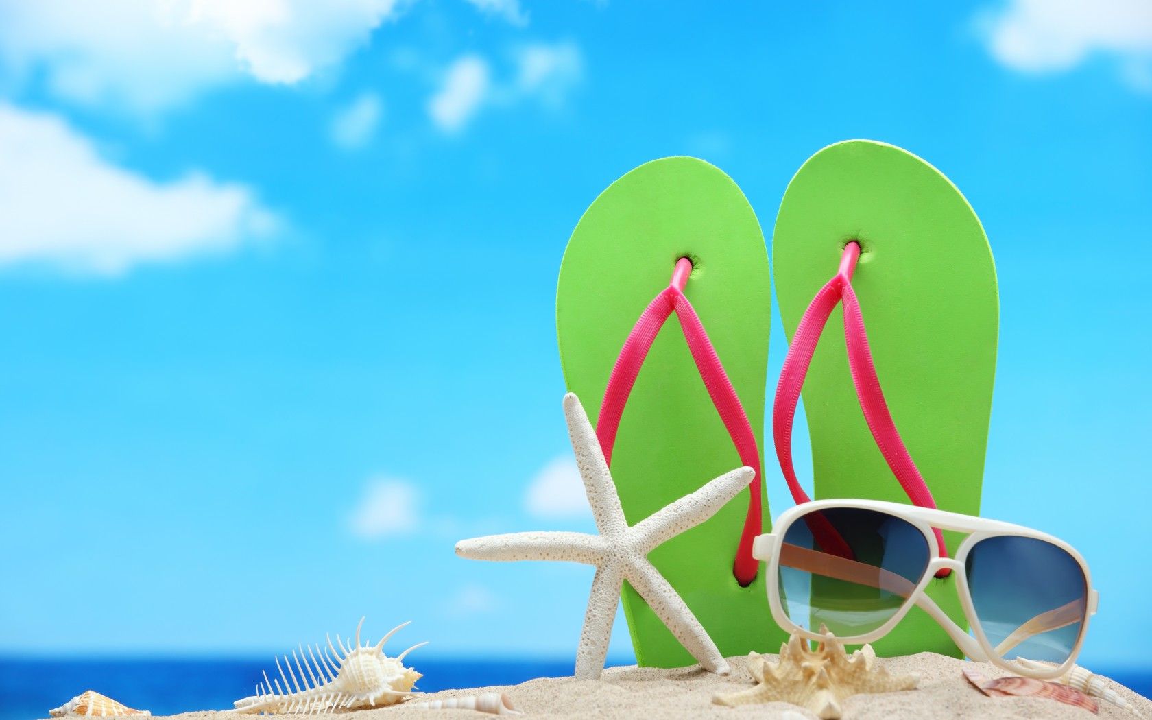 flip-flops in the sand