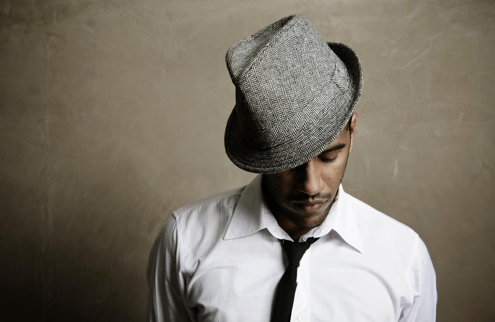 man wearing a fedora with pattern