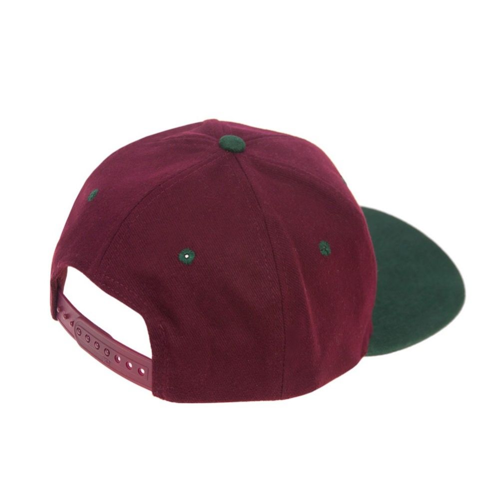 48 Units of Wholesale Adjustable Baseball Caps In Red With Green Bill