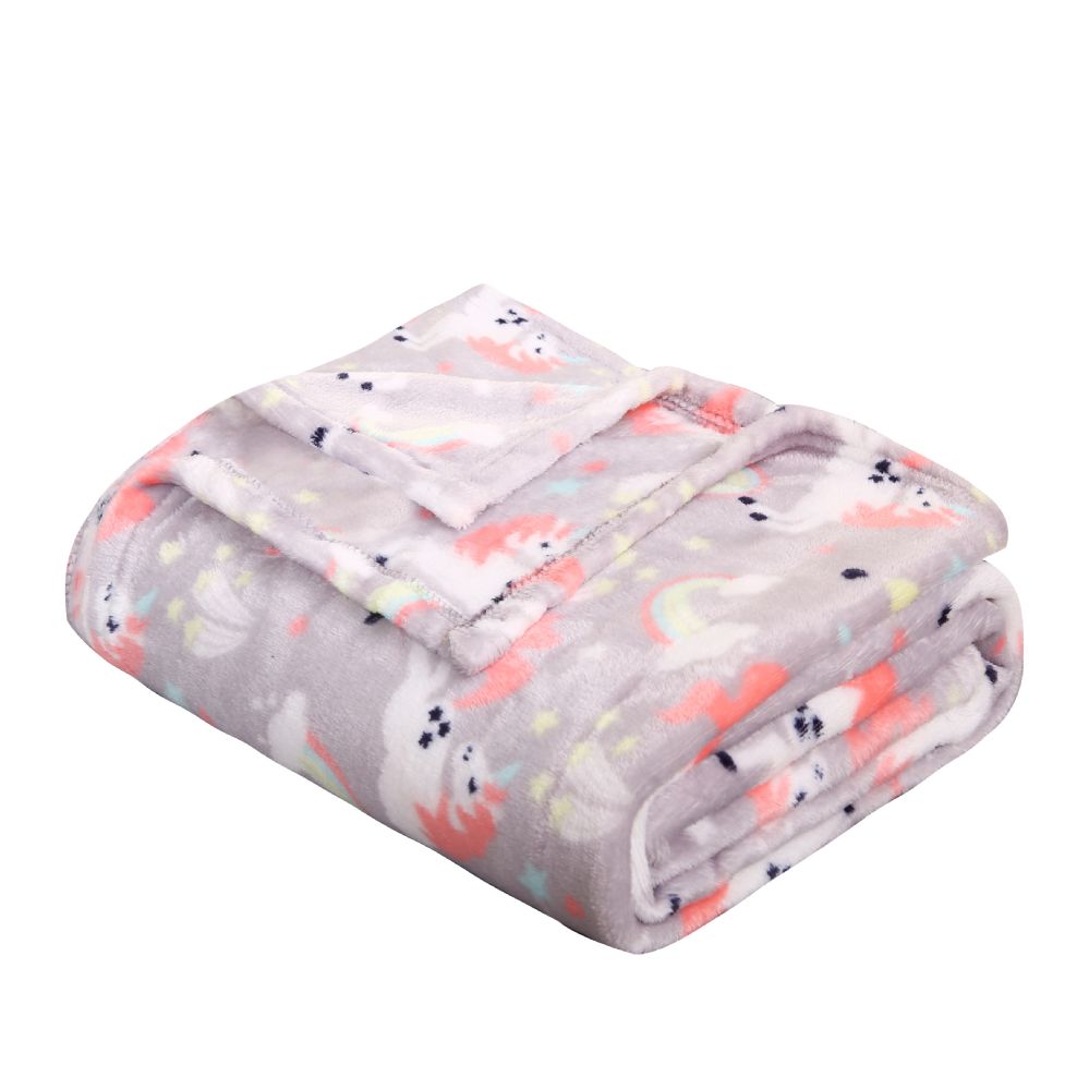 24 Units of Children's Assorted Printed Fleece Blanket Size 50 X 60