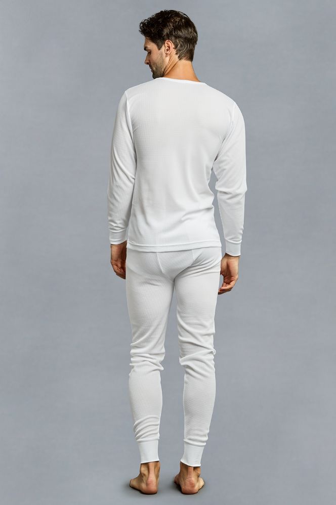 12 Units of Men's Thermal Top And Bottom Set Color White Size Small