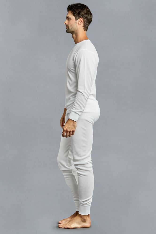12 Units of Men's Thermal Top And Bottom Set Color White Size Small
