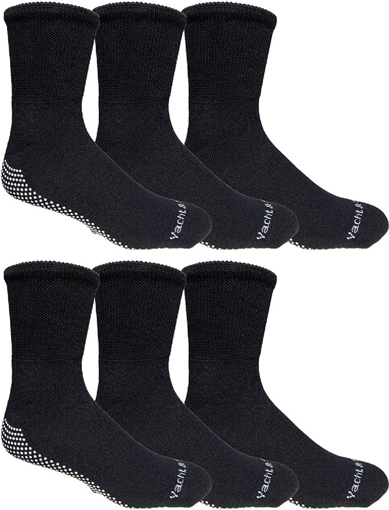 6 Units of Yacht & Smith Mens Loose Fit Gripper Bottom Diabetic NoN