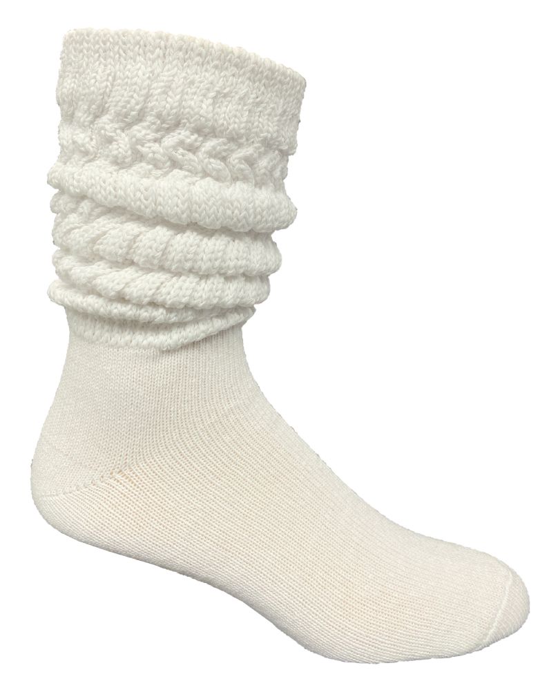 36 Units of Yacht & Smith Mens Heavy Cotton Slouch Socks, Solid White
