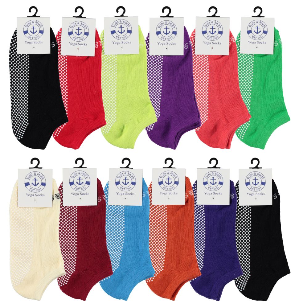 36 Units of Yacht & Smith Assorted Colors Rubber Grip Bottom Cotton