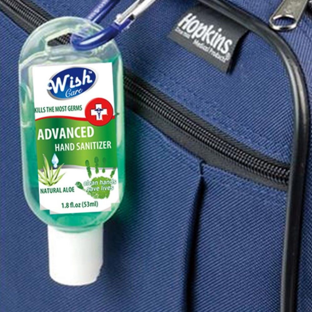 48 Units of Wish Advanced Bulk Hand Sanitizer 1.8 Oz With Key Clip In