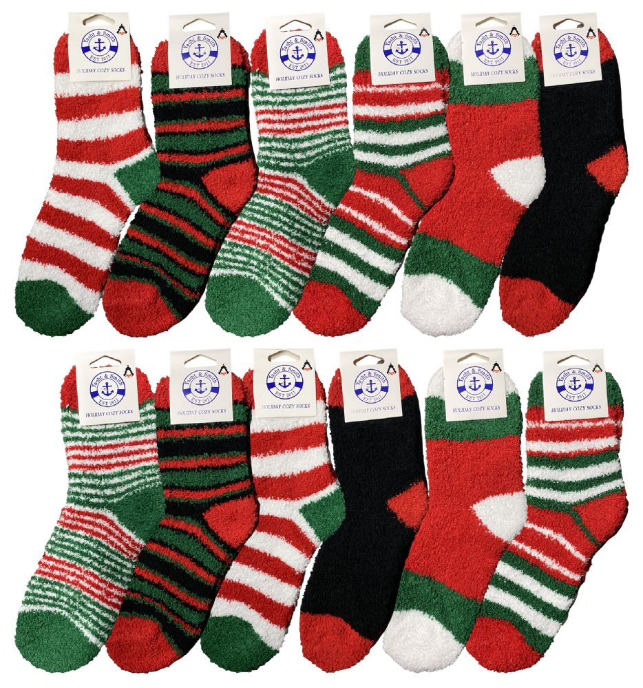 36 Units of Yacht & Smith Christmas Fuzzy Socks , Soft Warm Cozy Socks