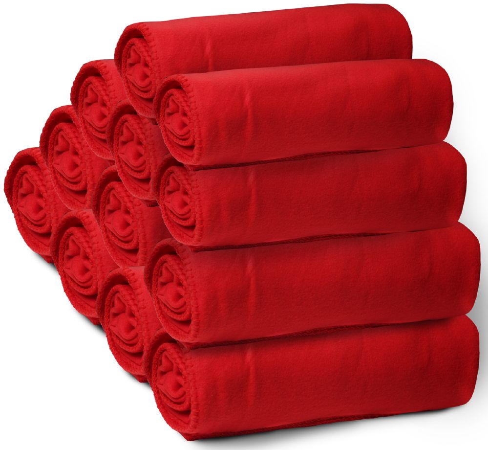 12 Units of Yacht & Smith 50x60 Warm Fleece Blanket, Soft Warm Compact
