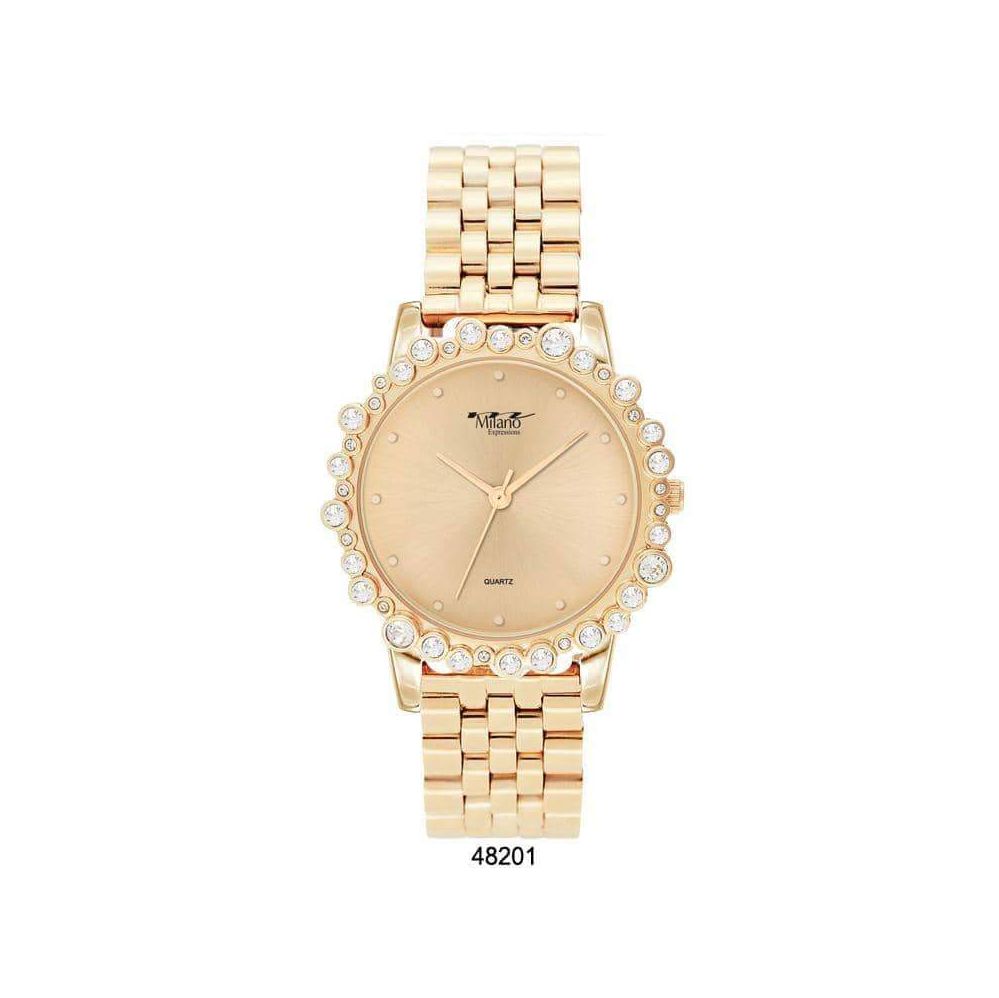 12 Units of 40mm Milano Expressions Metal Band Watch 48201Asst