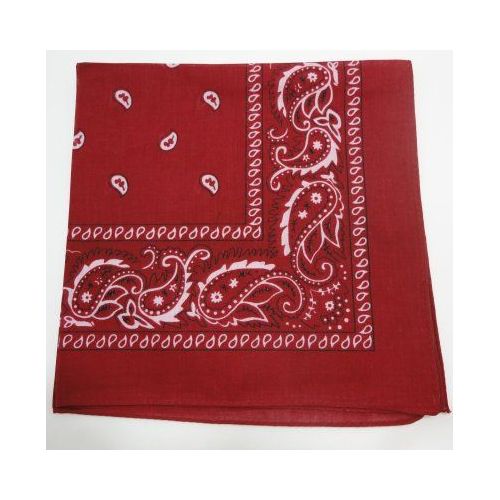 48 Units of BandanADark Red Paisley Bandanas at