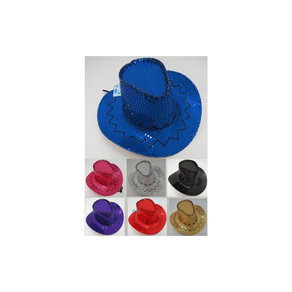 24 Units of Childrens Sequin Cowboy Hats Cowboy & Boonie Hat at