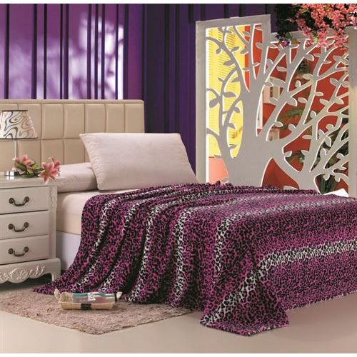 16 Units of Pink Leopard Print Micro Plush Blanket King Size Fleece