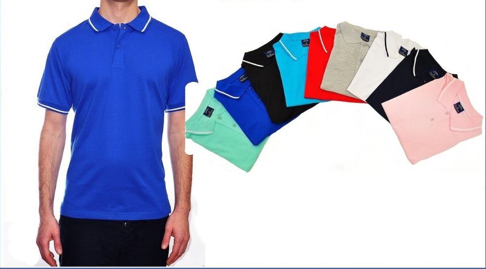 24 Units of Mens Solid Polo Shirt Jersey Fabric Sxl Mens Polo Shirts at