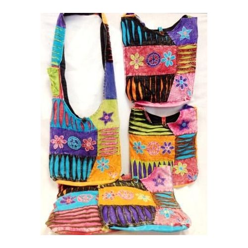 36 Units of Nepal Handmade Purse Large Flower Crossbody Bag Handbags
