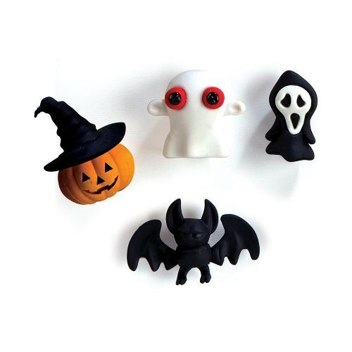 48 Units of 4Ct Halloween 3d Eraser Pack Erasers at