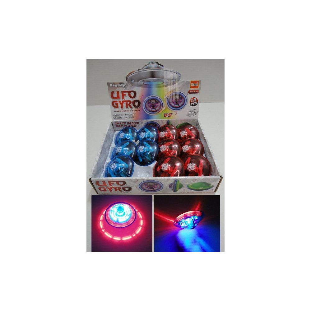 72 Units of Flashing LighTUp Top With Music *ufo* Light Up Toys at