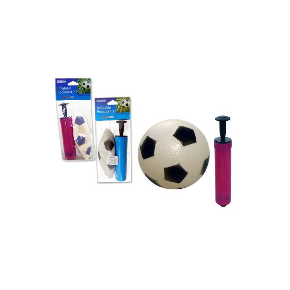 144 Units of Inflatable 4.7"dia Soccer Ball + Ball Pump Biking at