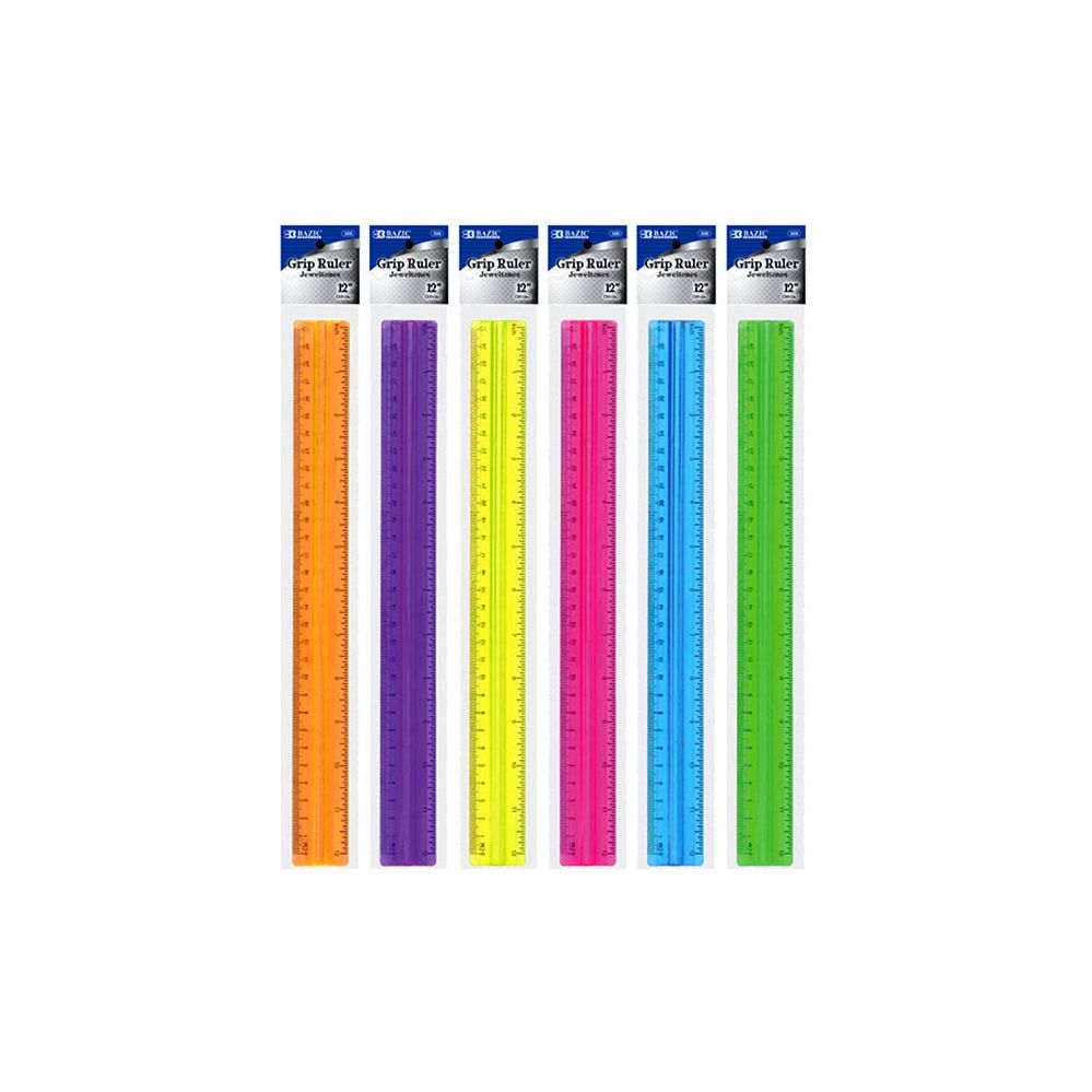 288 Units of Bazic 12" (30cm) Ruler W/ Handle Grip Rulers at