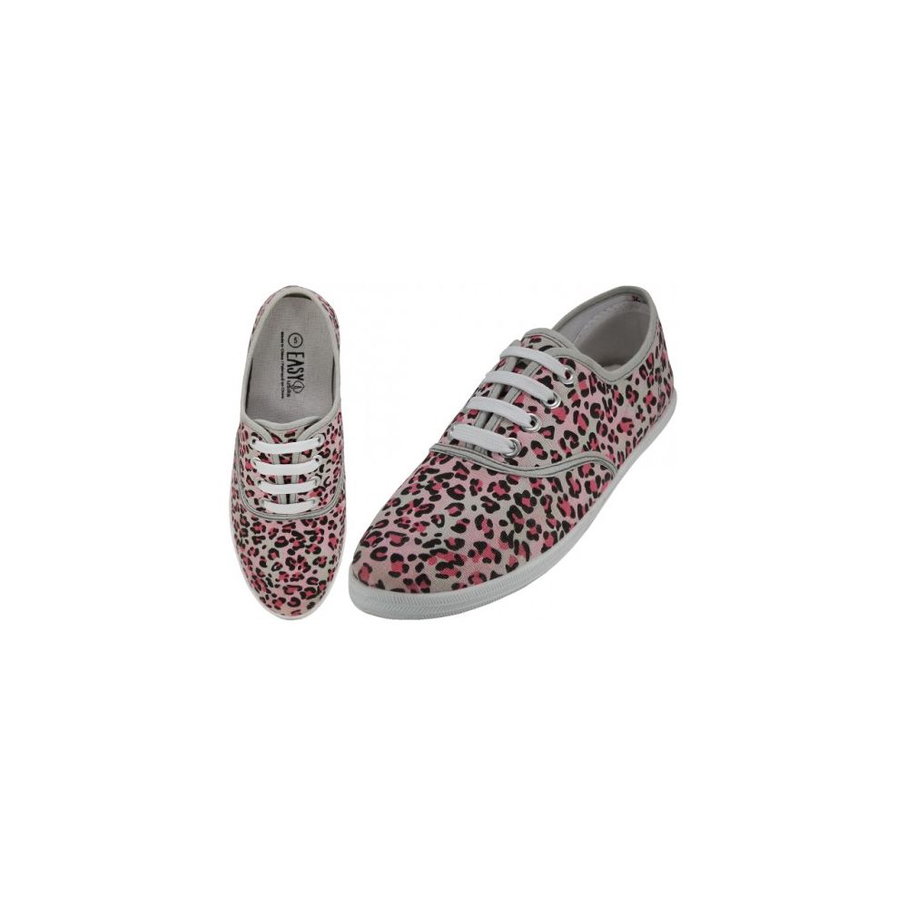 red and animal print shoes