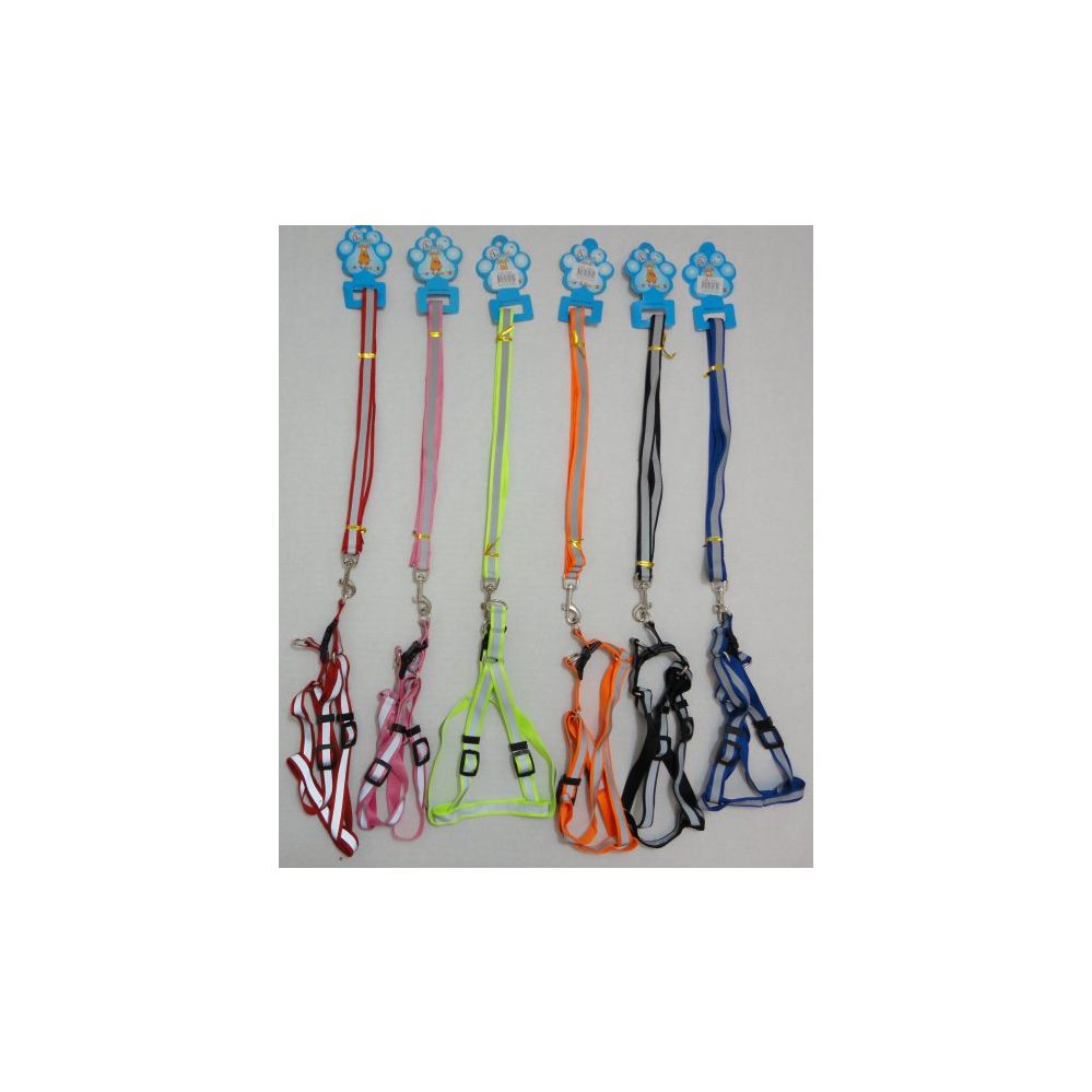 60 Units of Reflective Harness & 48" Leash Combo Pet Collars and