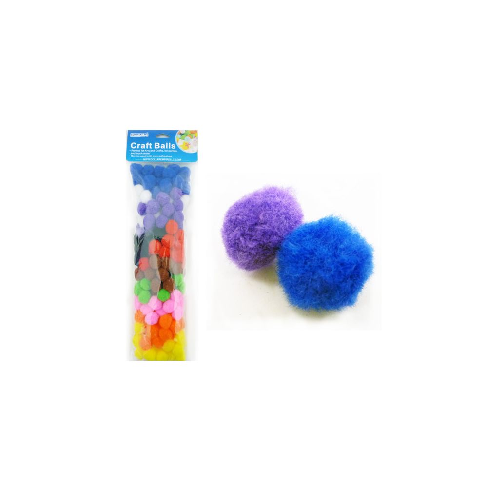 144 Units of 180pc Multicolor Fuzzy Craft Balls at