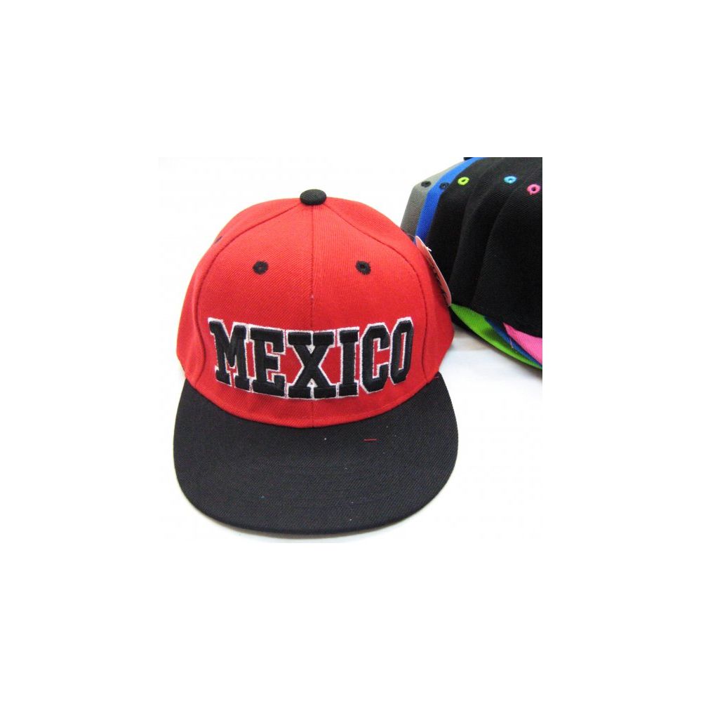 48 Units of Mexico Snap On Baseball Cap Assorted Colors at