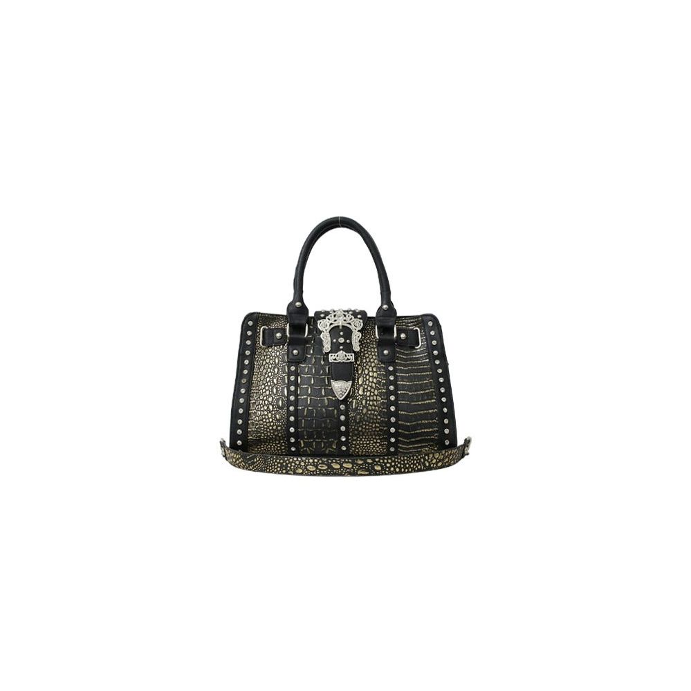 4 Units of Rhinestone Buckle Purse Black Leather Purses and Handbags