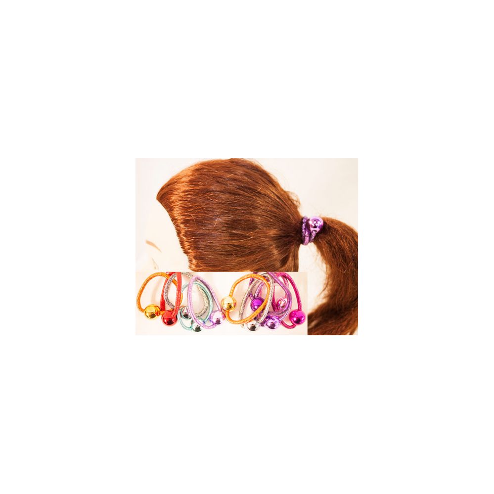 96 Units Of Metalic Ball Pony Tail Holder Hair Ties Ponytail