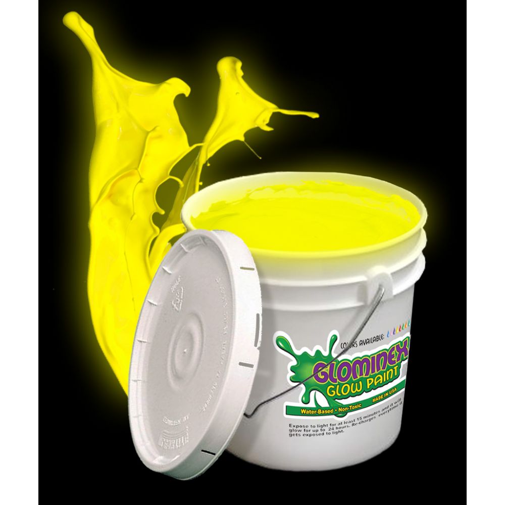 1 Units of Glominex Glow Paint Gallon Yellow at