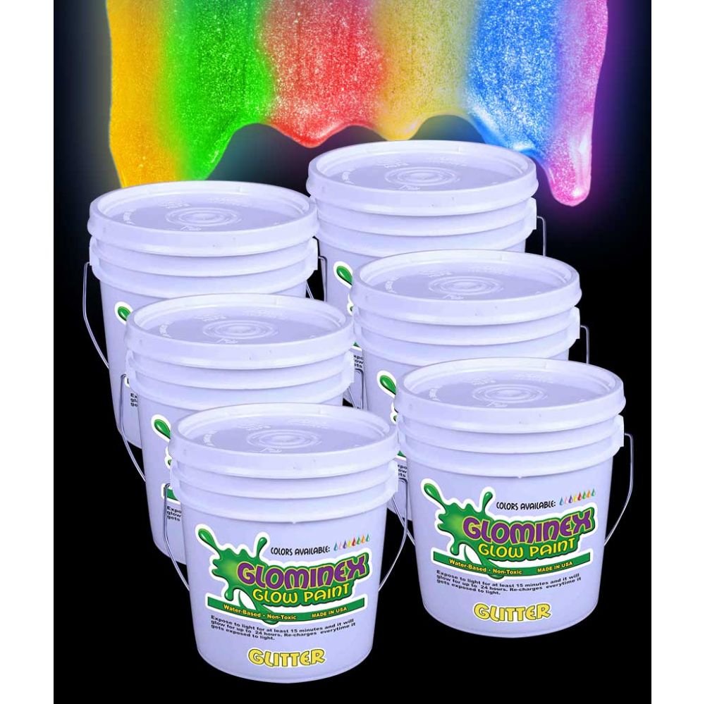 1 Units of Glominex Glitter Glow Paint Gallons Assorted at