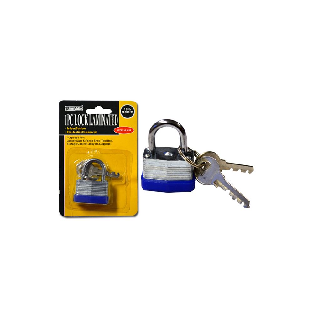 144 Units of Lock 30mm Laminated2pc Steel Key Padlocks and
