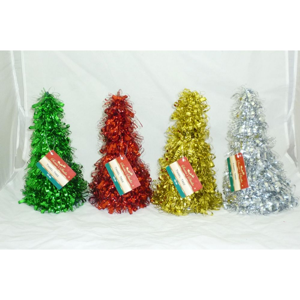 144 Units Of 10 Tinsel Tree Christmas Decorations At