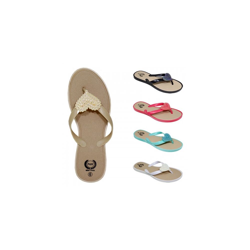60 Units of Women's Heart Flip Flops Women's Flip Flops at