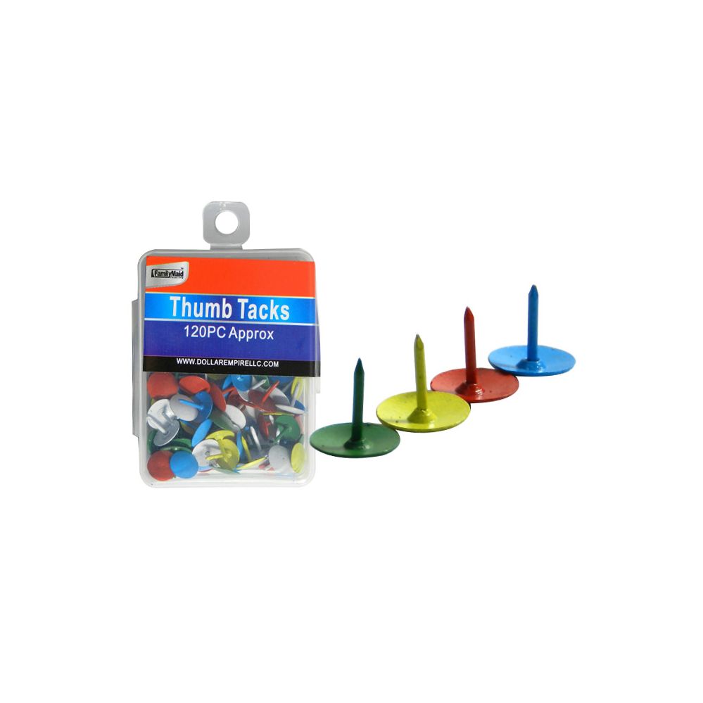288 Units of 120 Piece Thumb Tacks. Push Pins and Tacks at