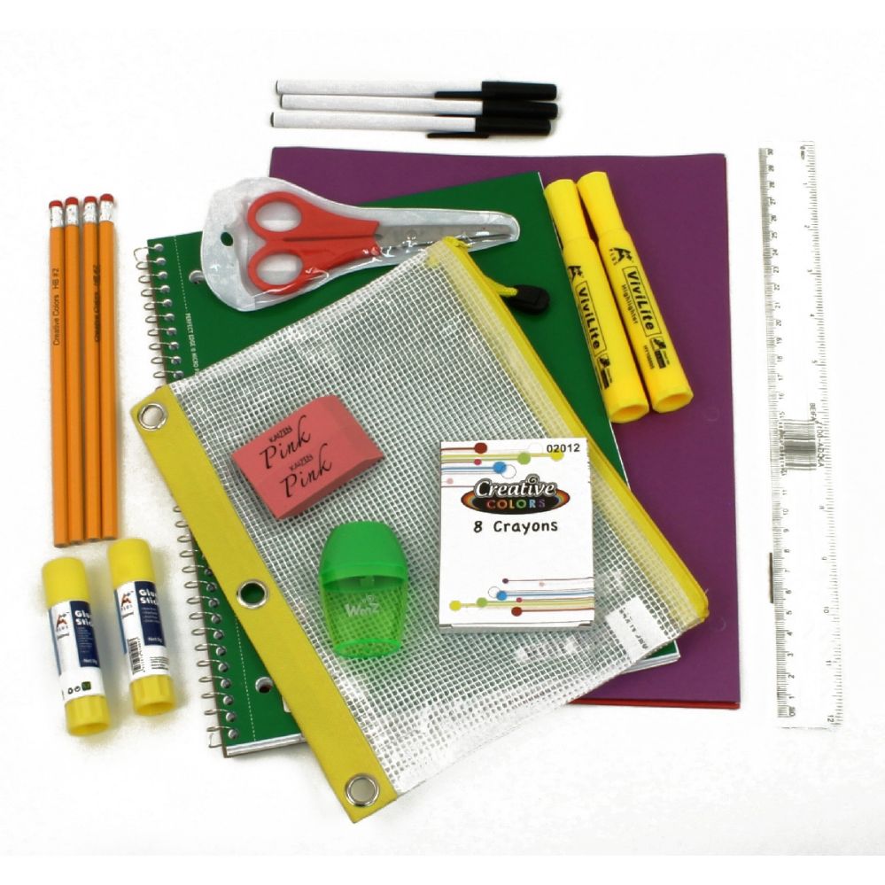 40 Units of 16 Piece Universal School Supply Kit For Students From
