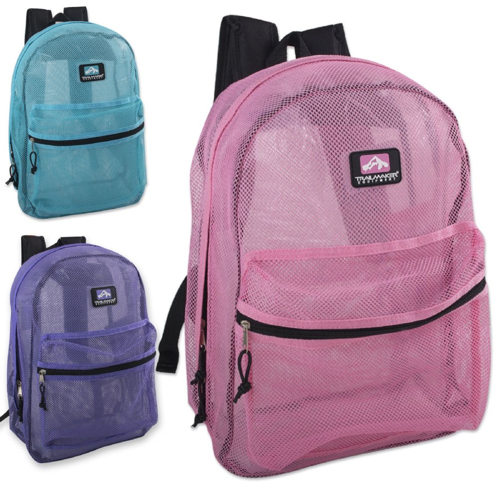 24 Units of TRAILMAKER 17 INCH MESH BACKPACK - GIRLS - at ...