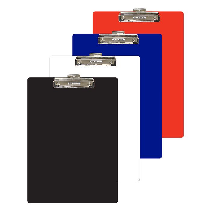 24 Units of Assorted Color Standard Size Hardboard Clipboard W/ Low