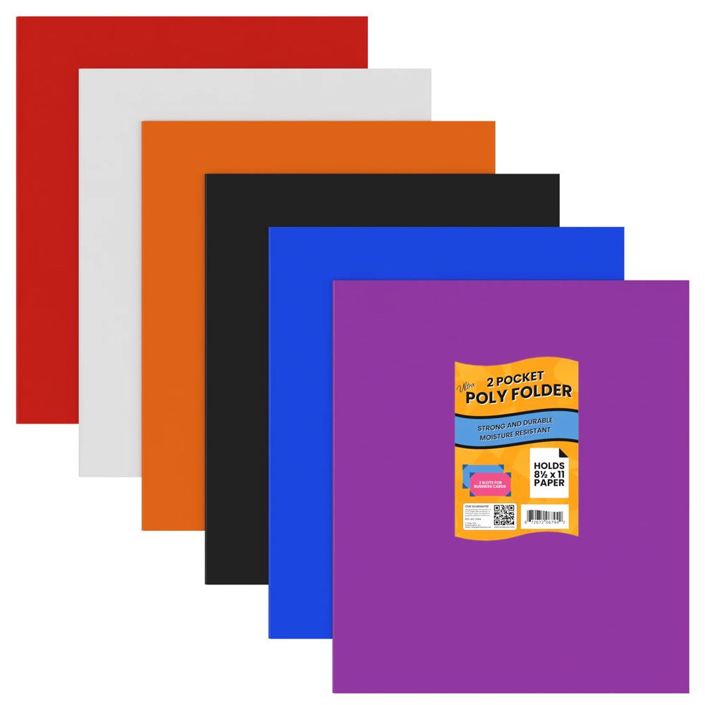 48 Units of Poly Folders 2 Pockets Folders and Report Covers at