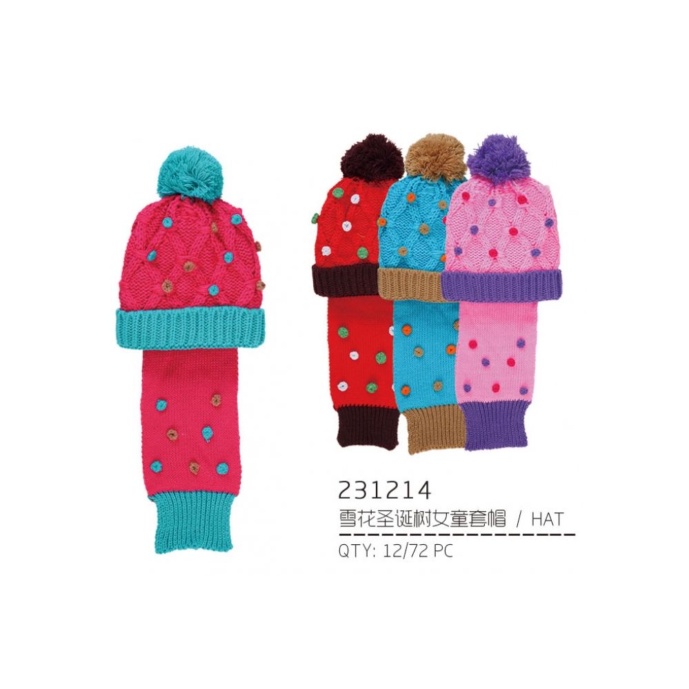 48 Units of Kids Winter Set Hat And Scarf With Plush Material Inside