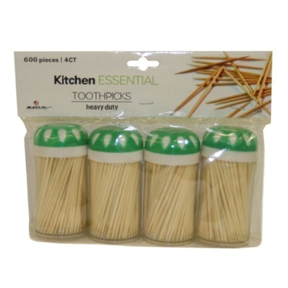 96 Units of 4 Pack Toothpicks 600 Count Toothpicks at