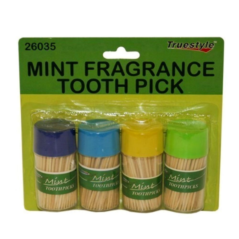 96 Units of 4pc Mint Fragrance Tooth Picks Toothpicks at
