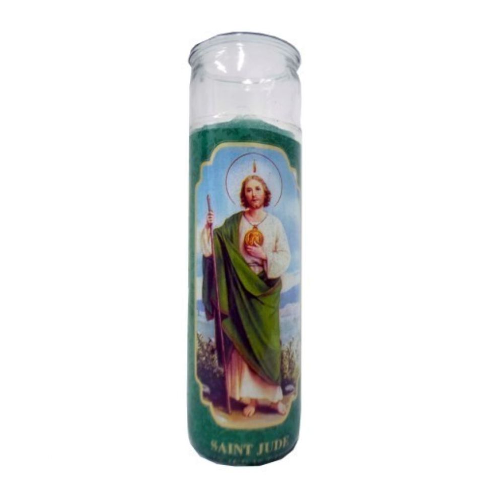 96 Units of Religious Candle San Judas Tadeo Green Candles