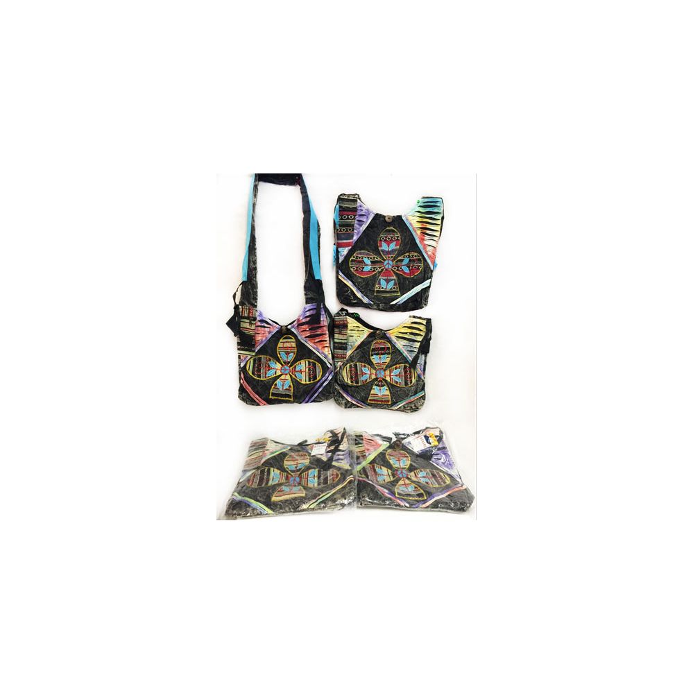 10 Units of Wholesale Nepal Hobo Bags Peace Sign Flower Assorted Colors - at - www.waldenwongart.com