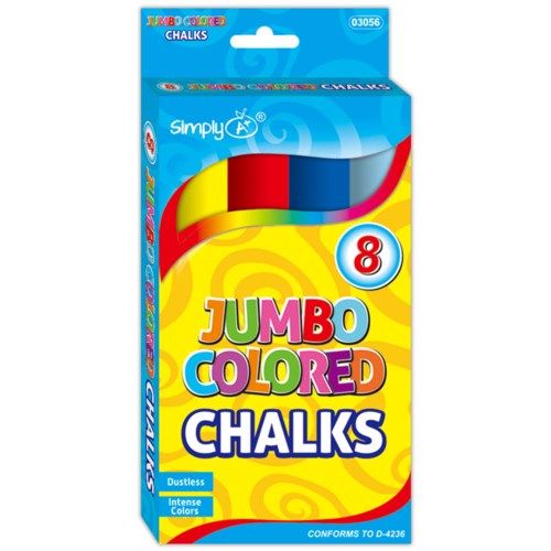 48 Units of Eight Count Jumbo Colored Chalks - Chalk,Chalkboards