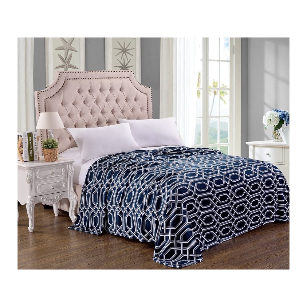 12 Units of Jessica Micro Plush Blanket Chain Link Print Twin 66 X 86