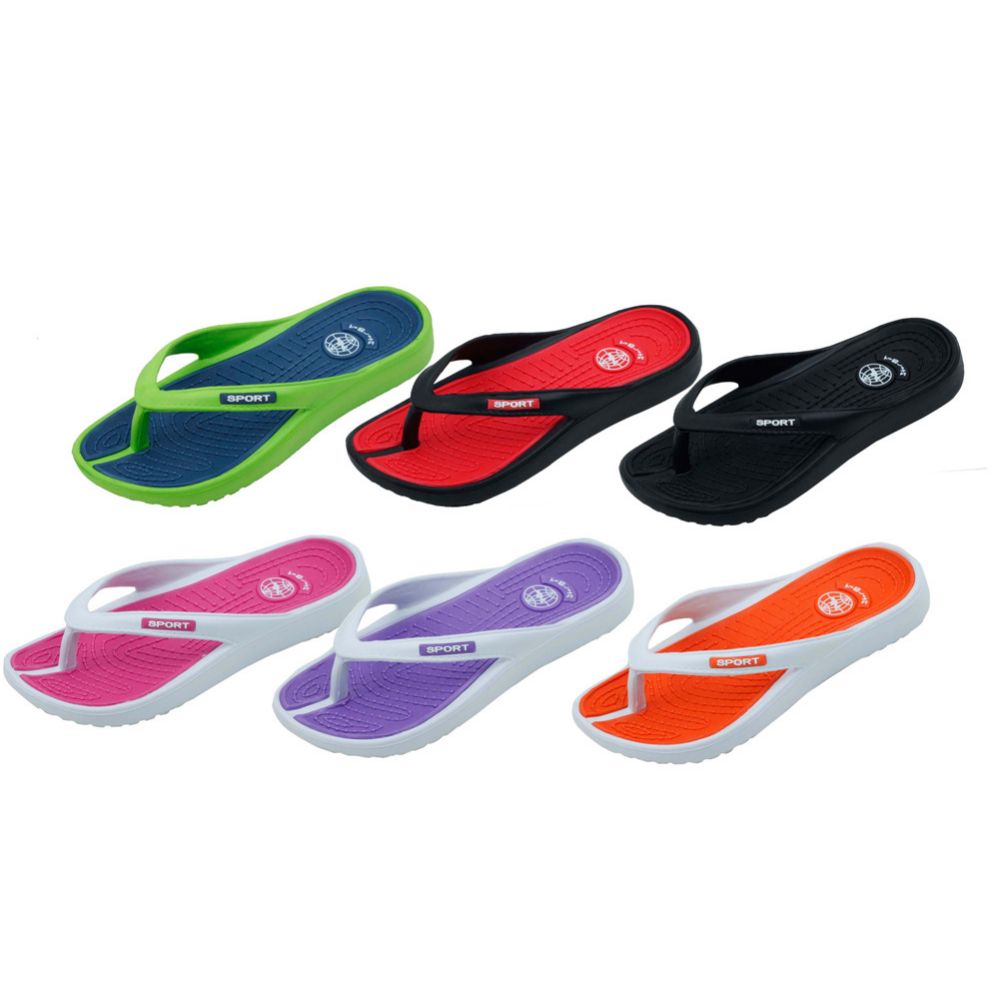 bright coloured flip flops