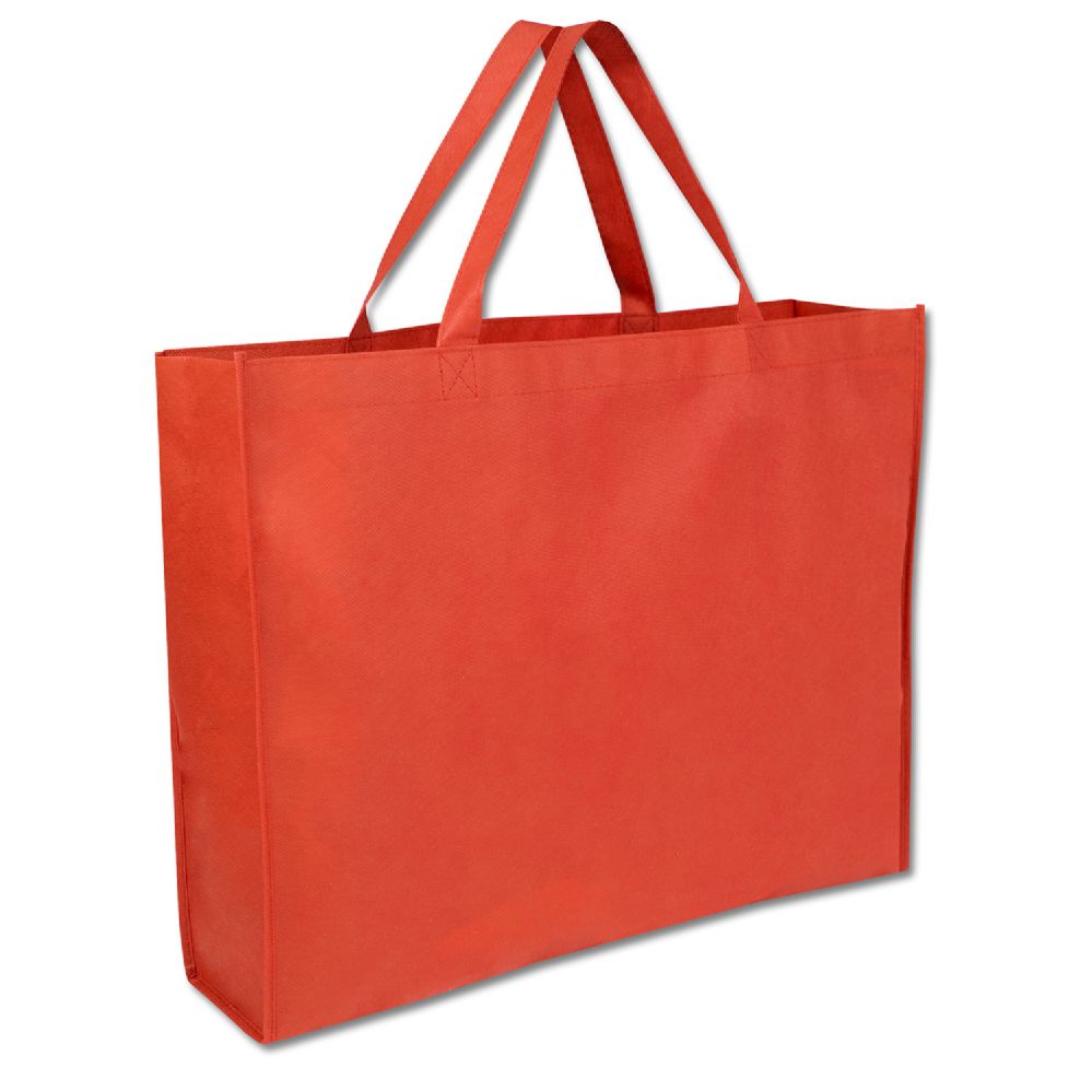 100 Units of 19 Inch Shopper Non Woven Tote Bag Red Color Only Tote