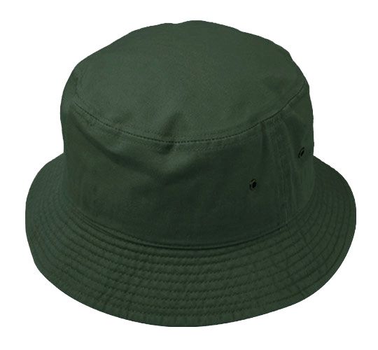 12 Units of Plain Cotton Bucket Hats In Hunter Green - Bucket Hats - at