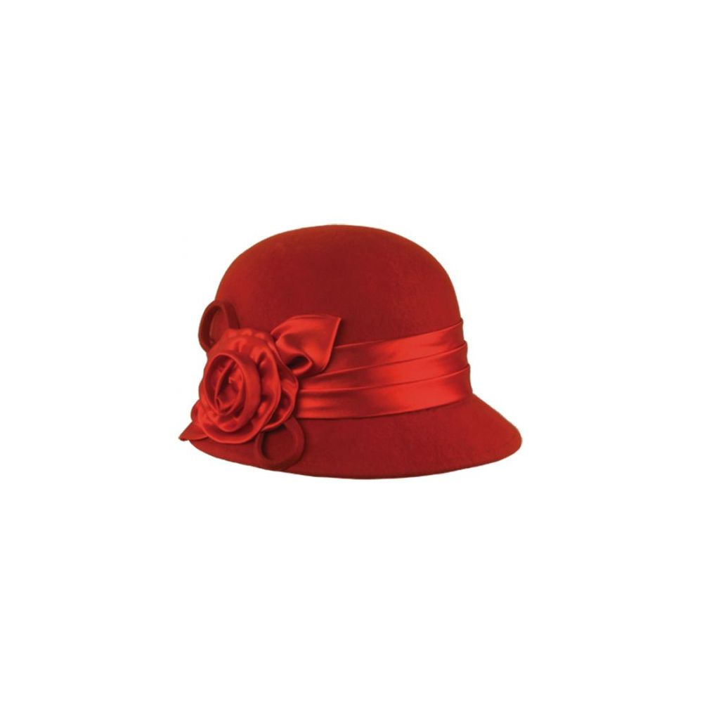 12 Units of WOOL FELT CLOCHE HAT WITH FLOWER - Bucket Hats - at - alltimetrading.com